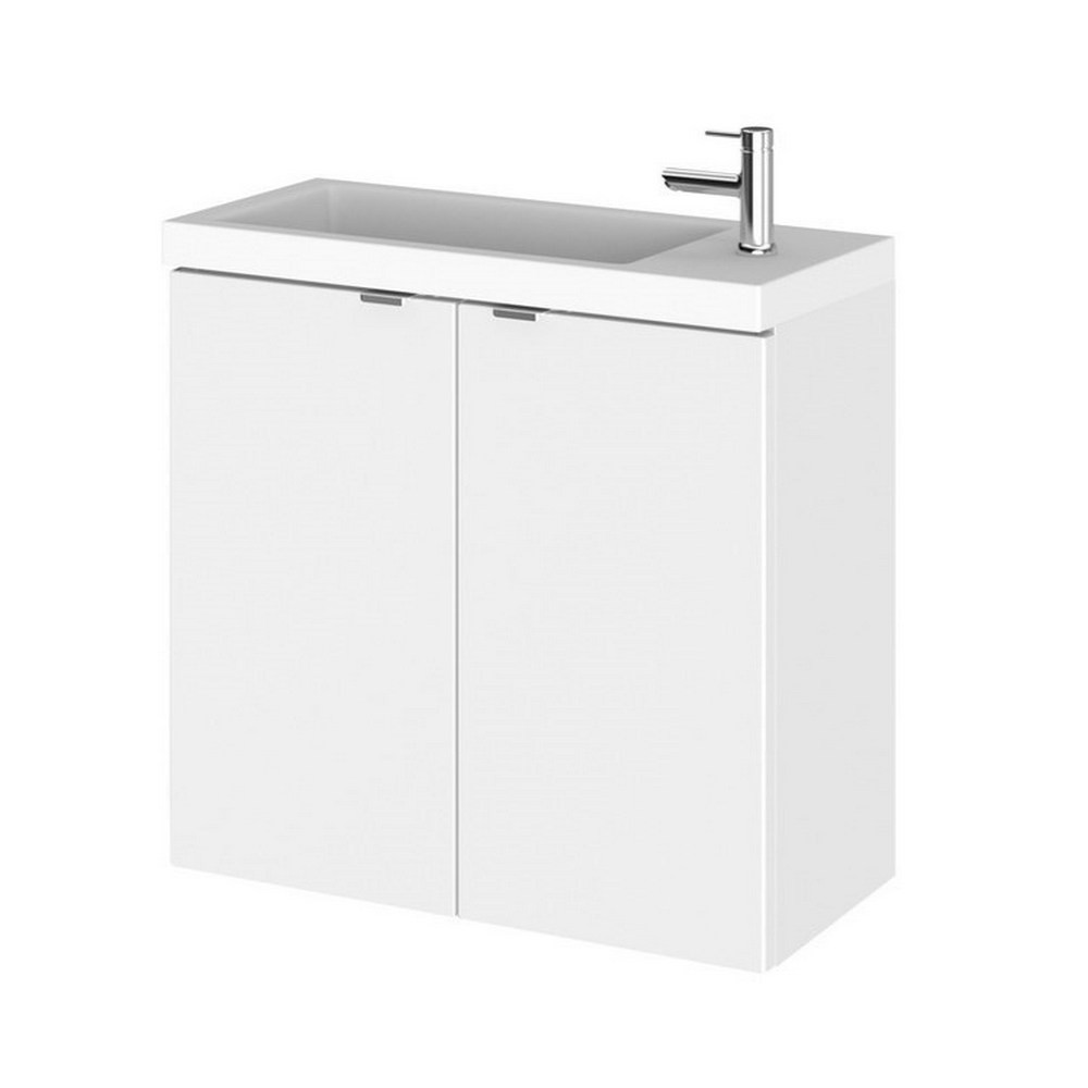Hudson Reed Fusion Wall Hung Slimline 600mm Vanity Unit in Gloss White (1)