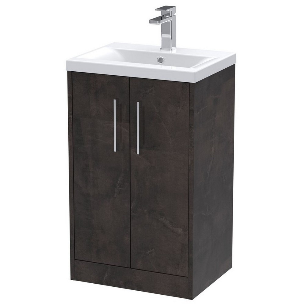 Hudson Reed Juno 500mm Floorstanding Vanity Unit Metallic Slate
