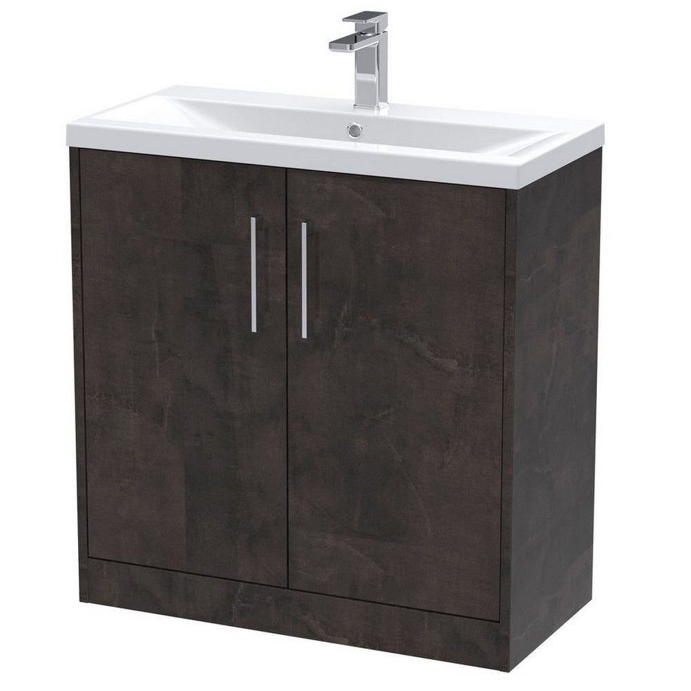 Hudson Reed Juno 800mm Floorstanding Vanity Unit Metallic Slate