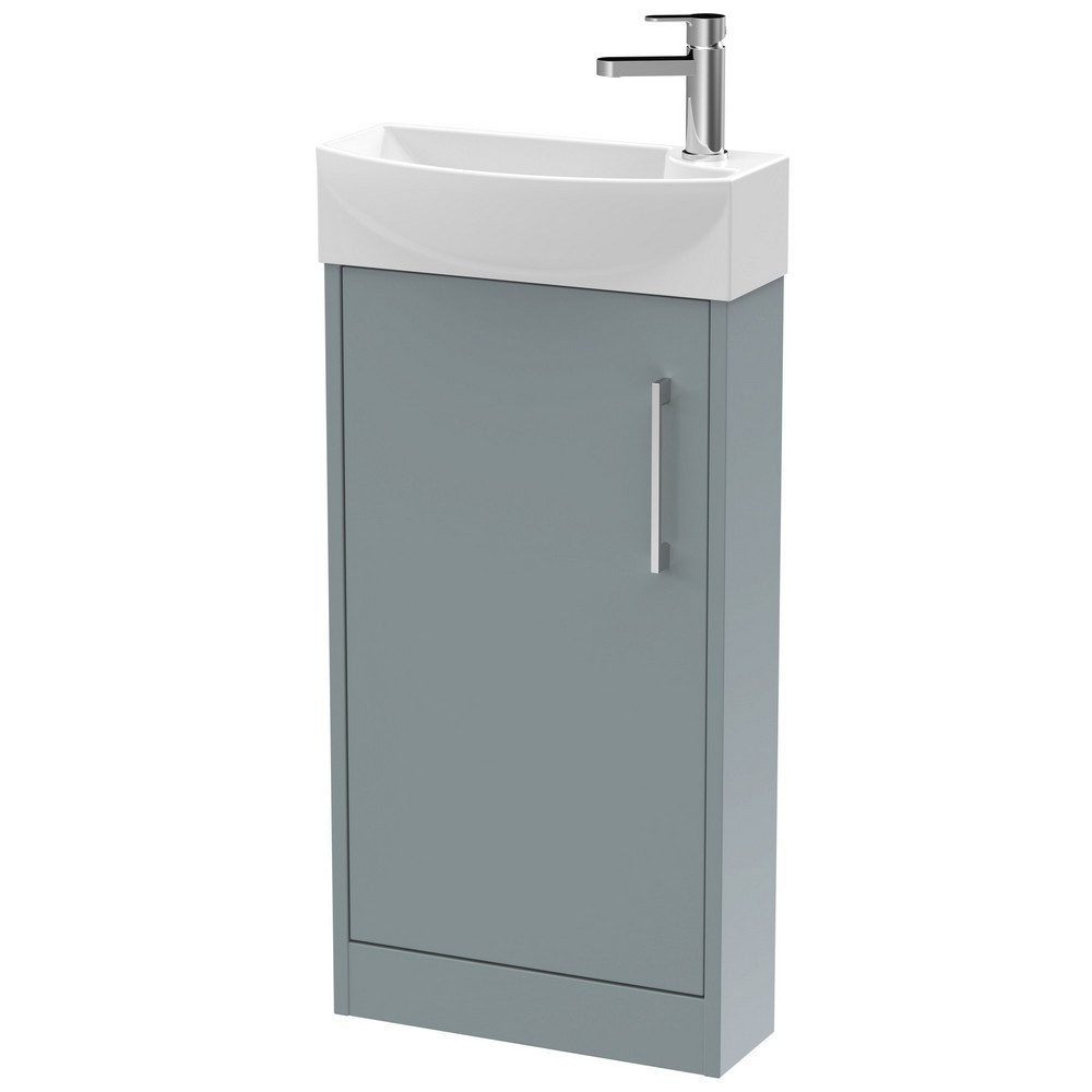 Hudson Reed Juno Compact Floor Standing 440mm Coastal Grey Cabinet and Basin