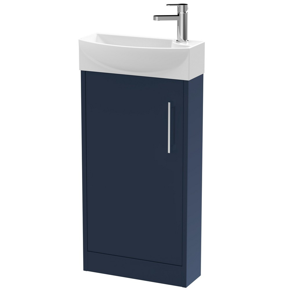 Hudson Reed Juno Compact Floor Standing 440mm Electric Blue Cabinet and Basin