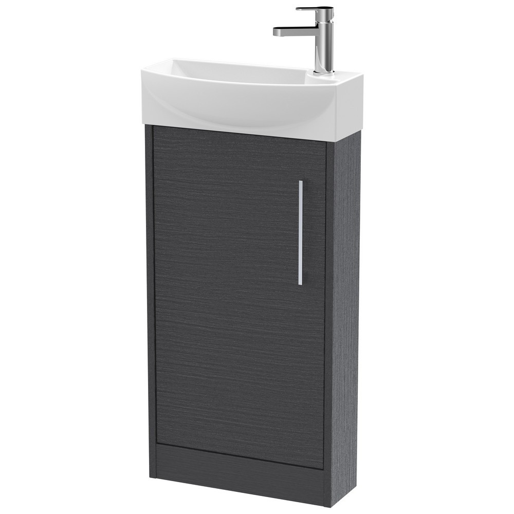 Hudson Reed Juno Compact Floor Standing 440mm Graphite Grey Cabinet and Basin