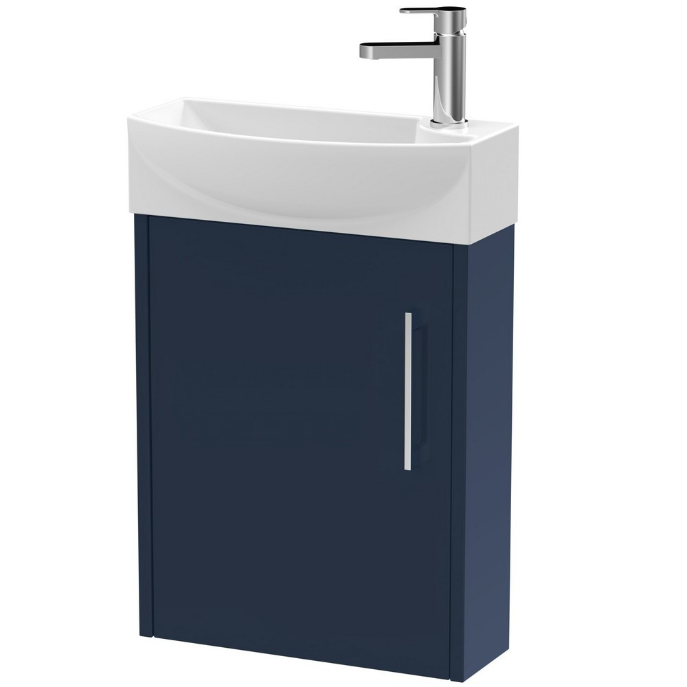 Hudson Reed Juno Compact Wall Hung 440mm Electric Blue Cabinet and Basin