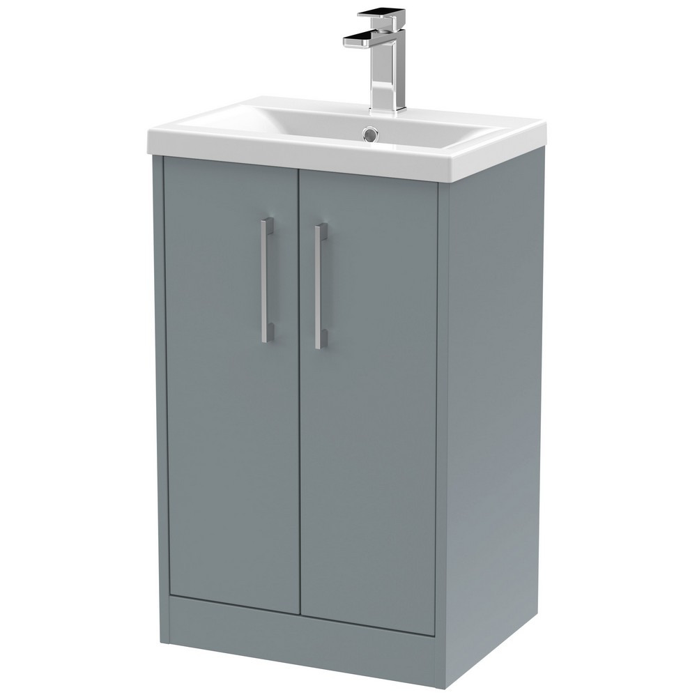 Hudson Reed Juno Floor Standing 500mm Cabinet and Basin Coastal Grey
