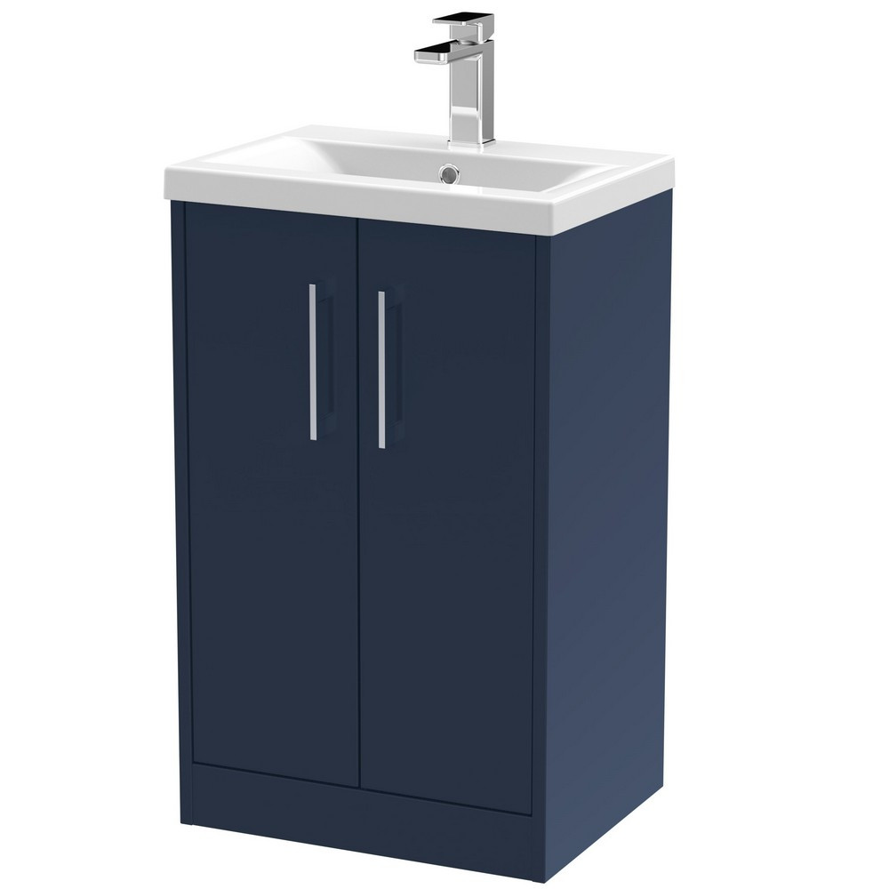 Hudson Reed Juno Floor Standing 500mm Cabinet and Basin Electric Blue