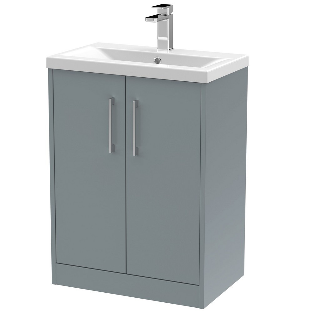 Hudson Reed Juno Floor Standing 600mm Cabinet and Basin Coastal Grey