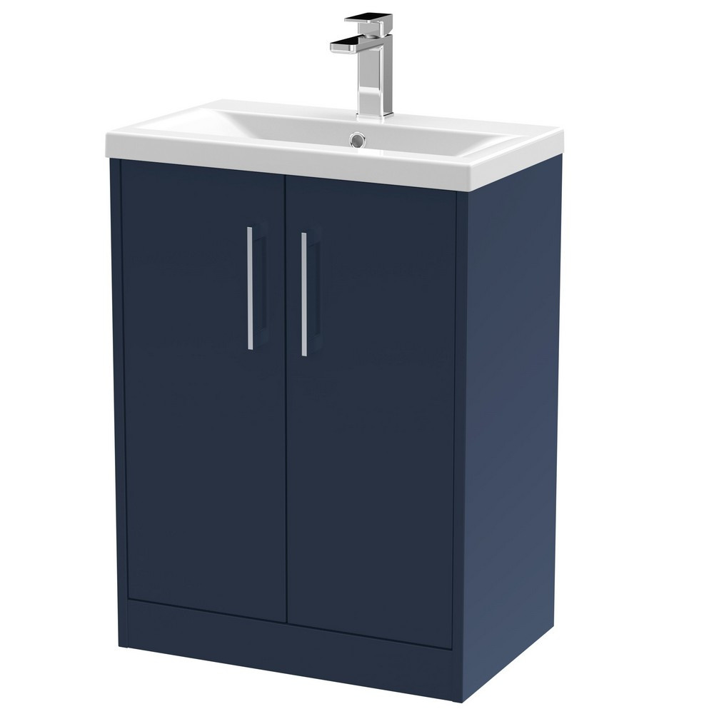 Hudson Reed Juno Floor Standing 600mm Cabinet and Basin Electric Blue