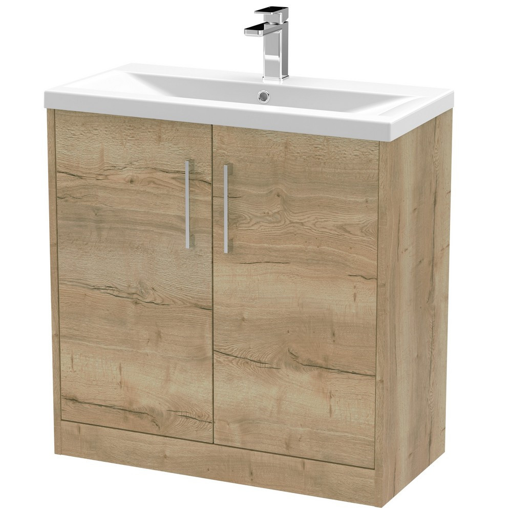 Hudson Reed Juno Floor Standing 800mm Cabinet and Basin Autumn Oak