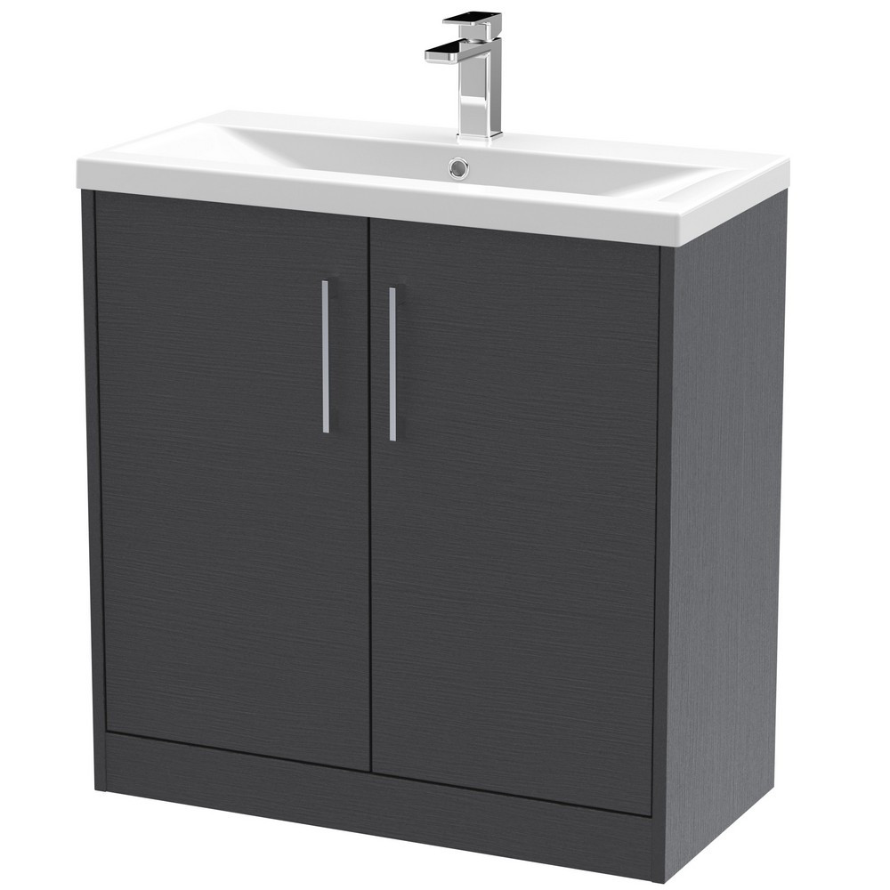 Hudson Reed Juno Floor Standing 800mm Cabinet and Basin Graphite Grey