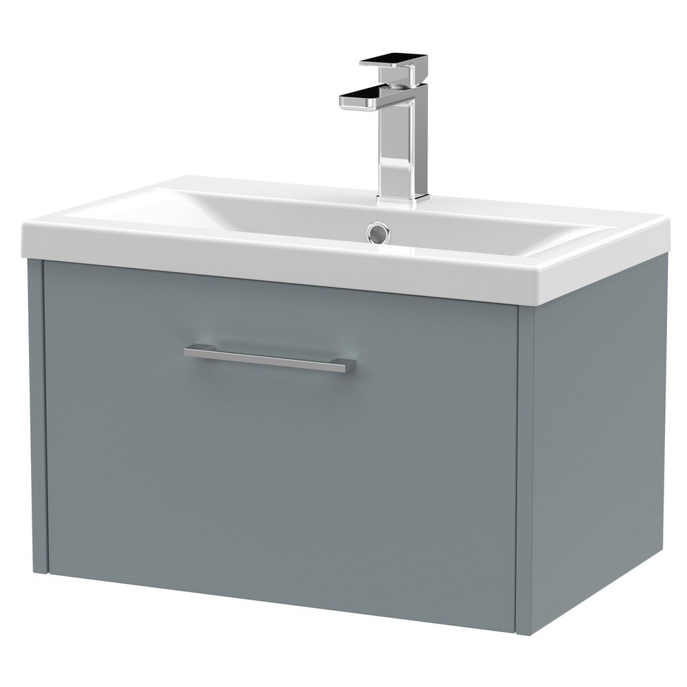 Hudson Reed Juno Single Drawer 600mm Cabinet and Basin Coastal Grey