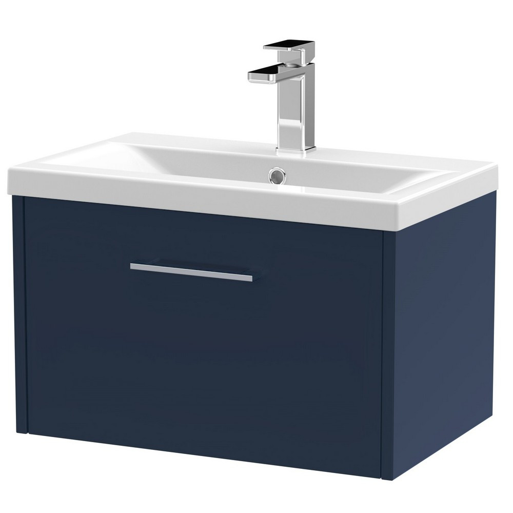 Hudson Reed Juno Single Drawer 600mm Cabinet and Basin Electric Blue