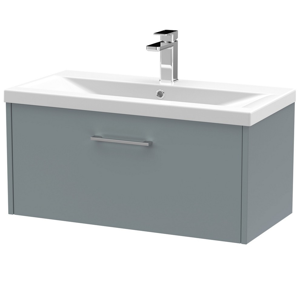 Hudson Reed Juno Single Drawer 800mm Cabinet and Basin Coastal Grey