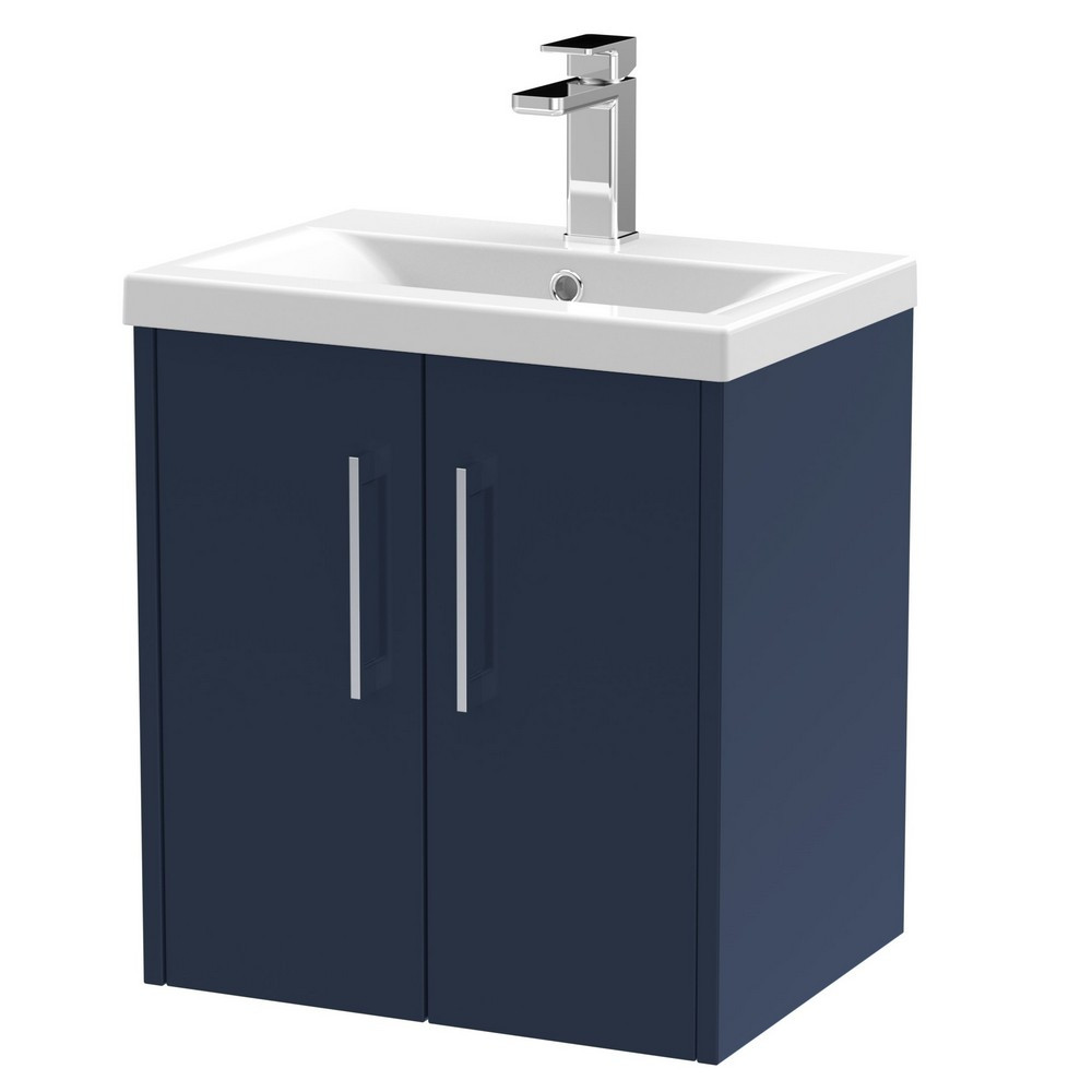 Hudson Reed Juno Wall Hung 500mm Cabinet and Basin Electric Blue