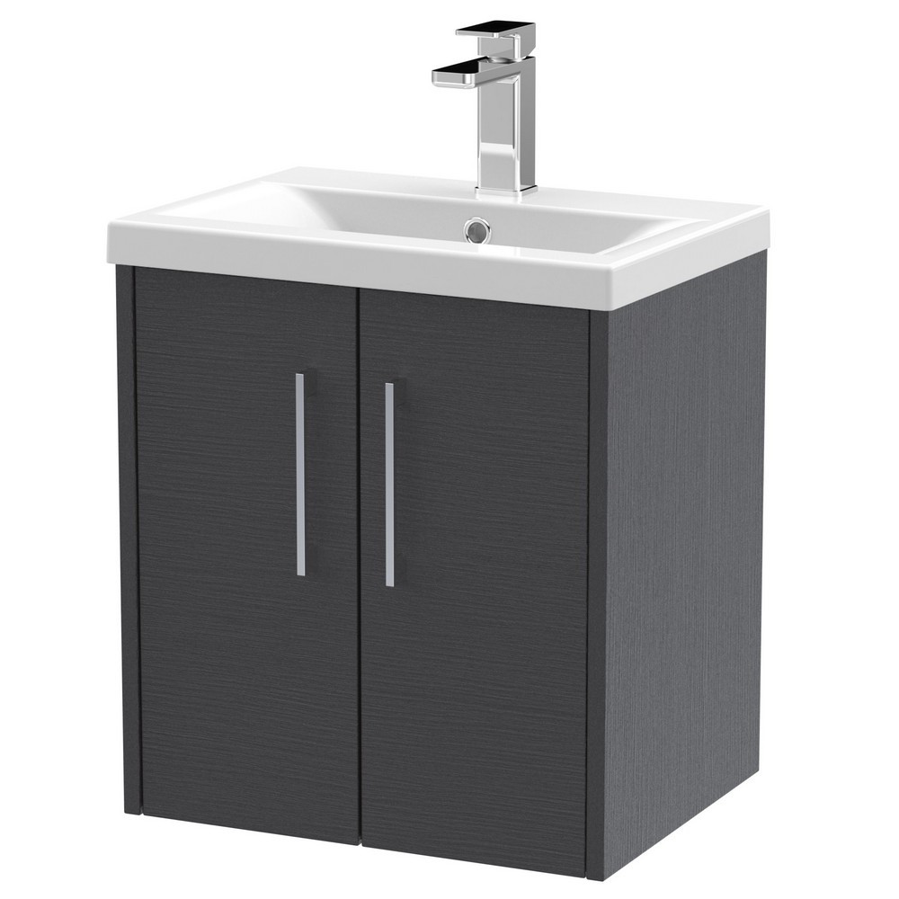 Hudson Reed Juno Wall Hung 500mm Cabinet and Basin Graphite Grey