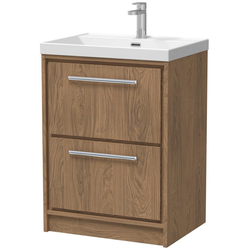 Hudson Reed Lille Antique Oak 600mm Floorstanding Vanity Unit