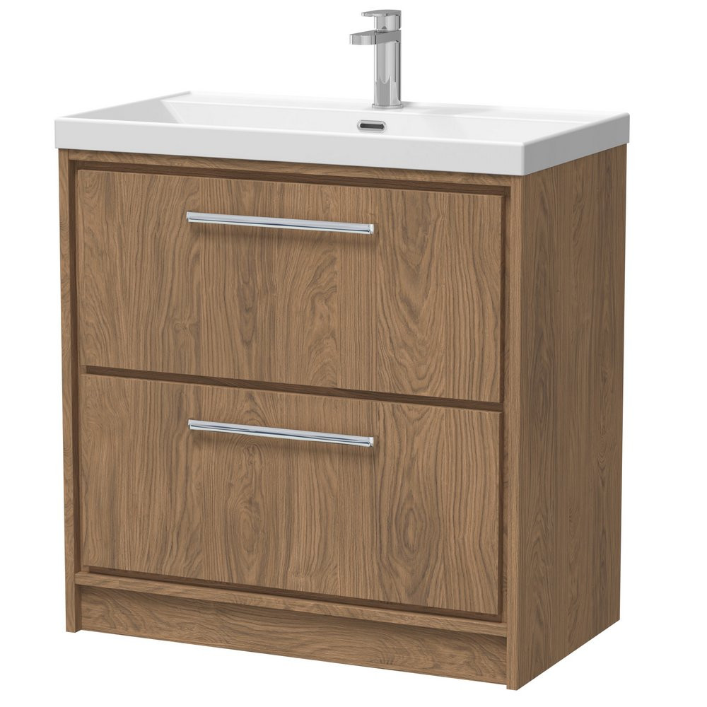 Hudson Reed Lille Antique Oak 800mm Floorstanding Vanity Unit