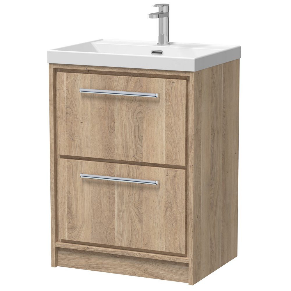 Hudson Reed Lille Bleached Oak 600mm Floorstanding Vanity Unit