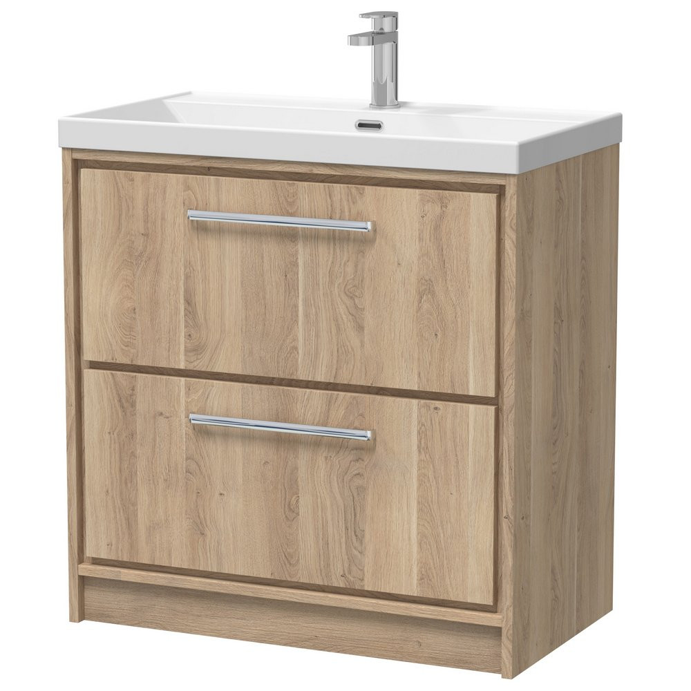 Hudson Reed Lille Bleached Oak 800mm Floorstanding Vanity Unit