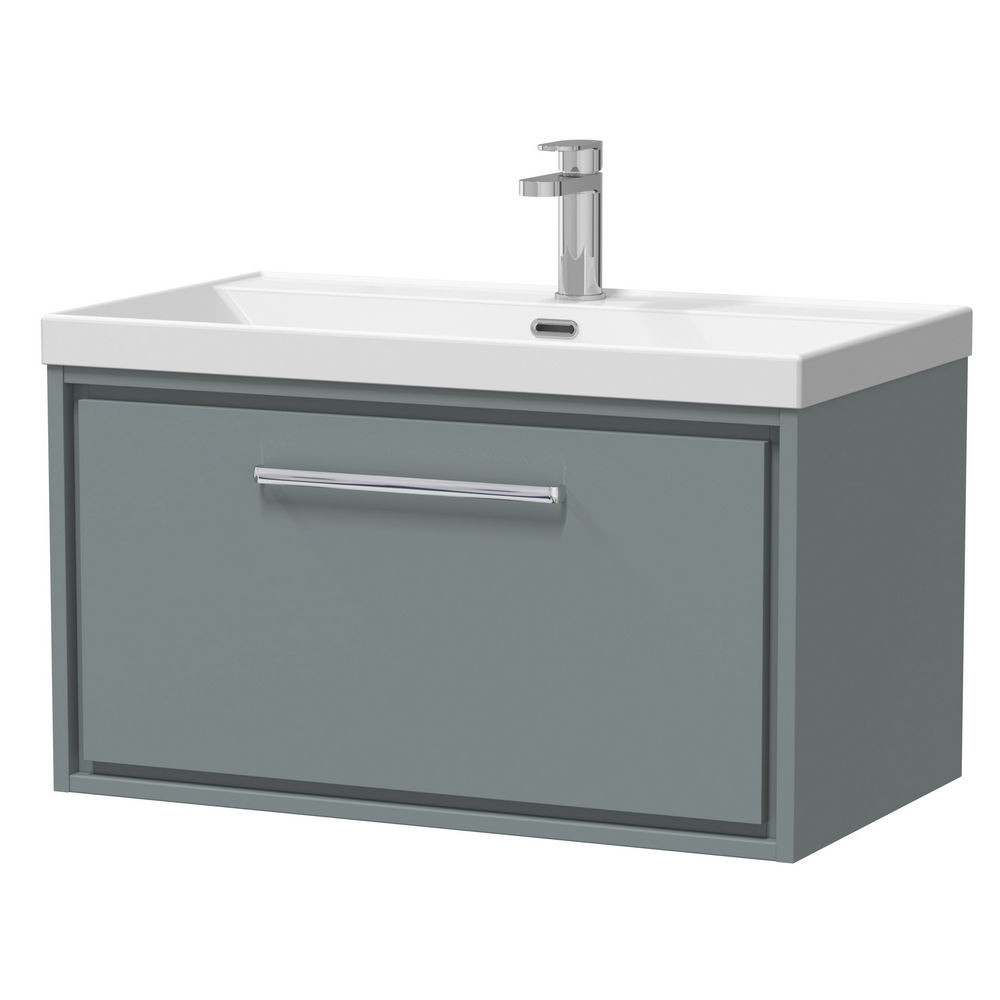 Hudson Reed Lille Coastal Grey 800mm Wall Hung Single Drawer Vanity Unit