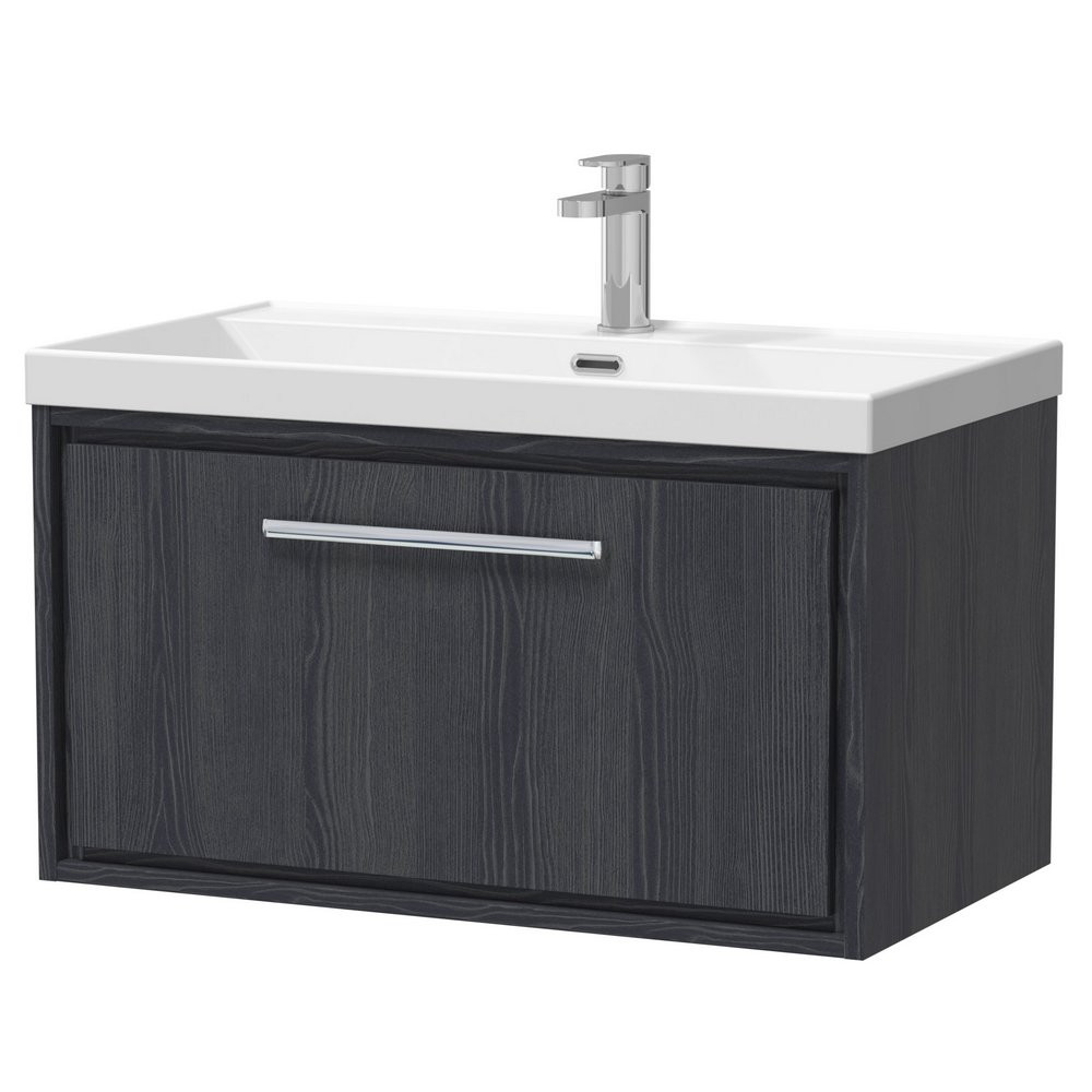Hudson Reed Lille Graphite Grey 800mm Wall Hung Single Drawer Vanity Unit