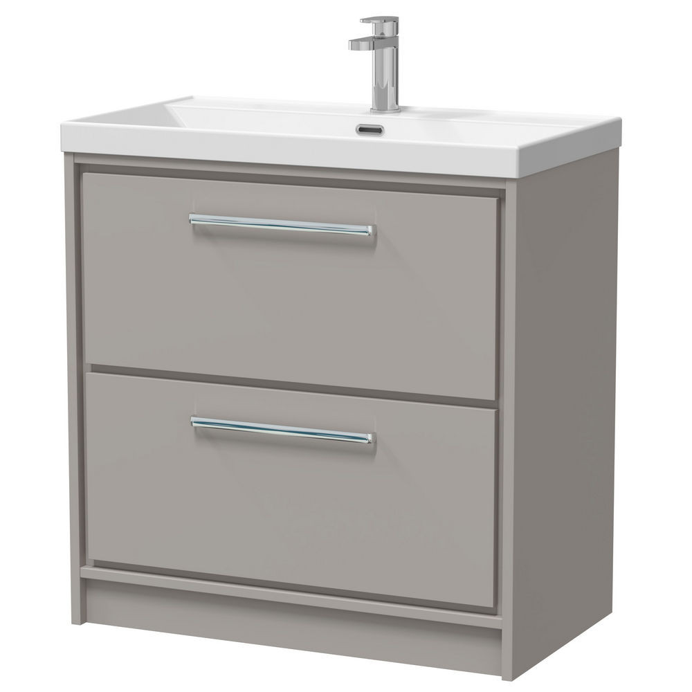 Hudson Reed Lille Pebble Grey 800mm Floorstanding Vanity Unit