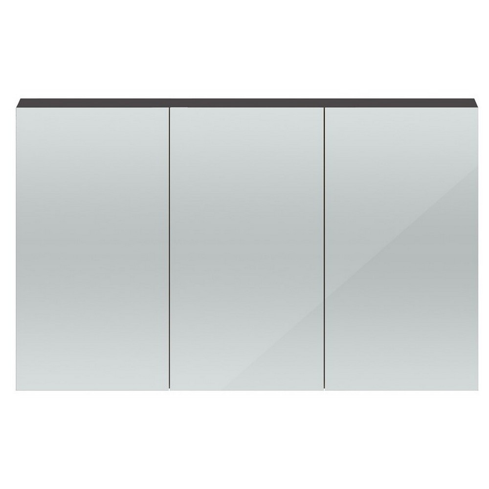 Hudson Reed Modular Quartet 1350mm Mirror Cabinet in Grey Gloss