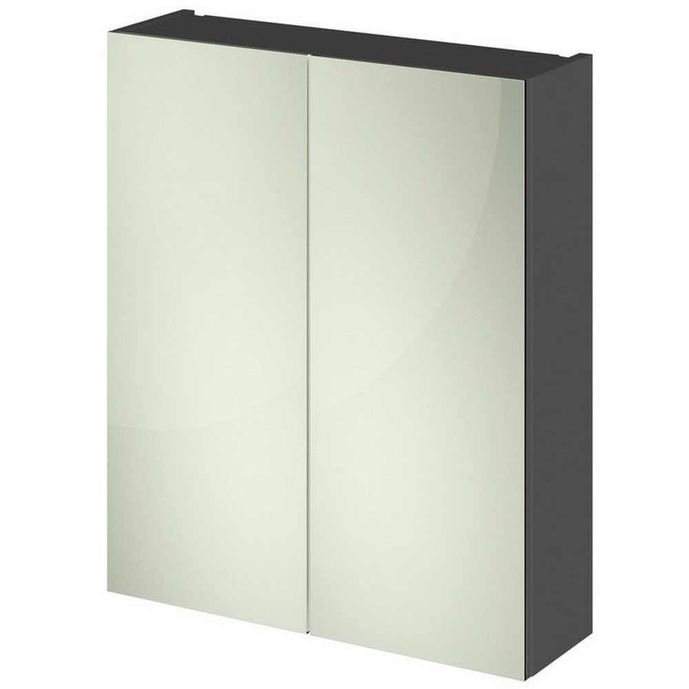 Hudson Reed Modular Quartet 600mm Mirror Cabinet in Grey Gloss