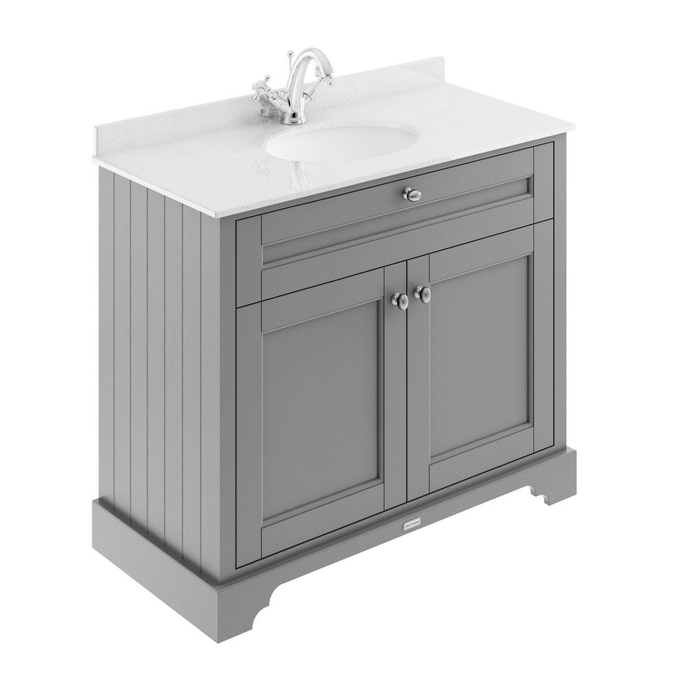 Hudson Reed Old London 1000mm Basin Cabinet and Top Storm Grey