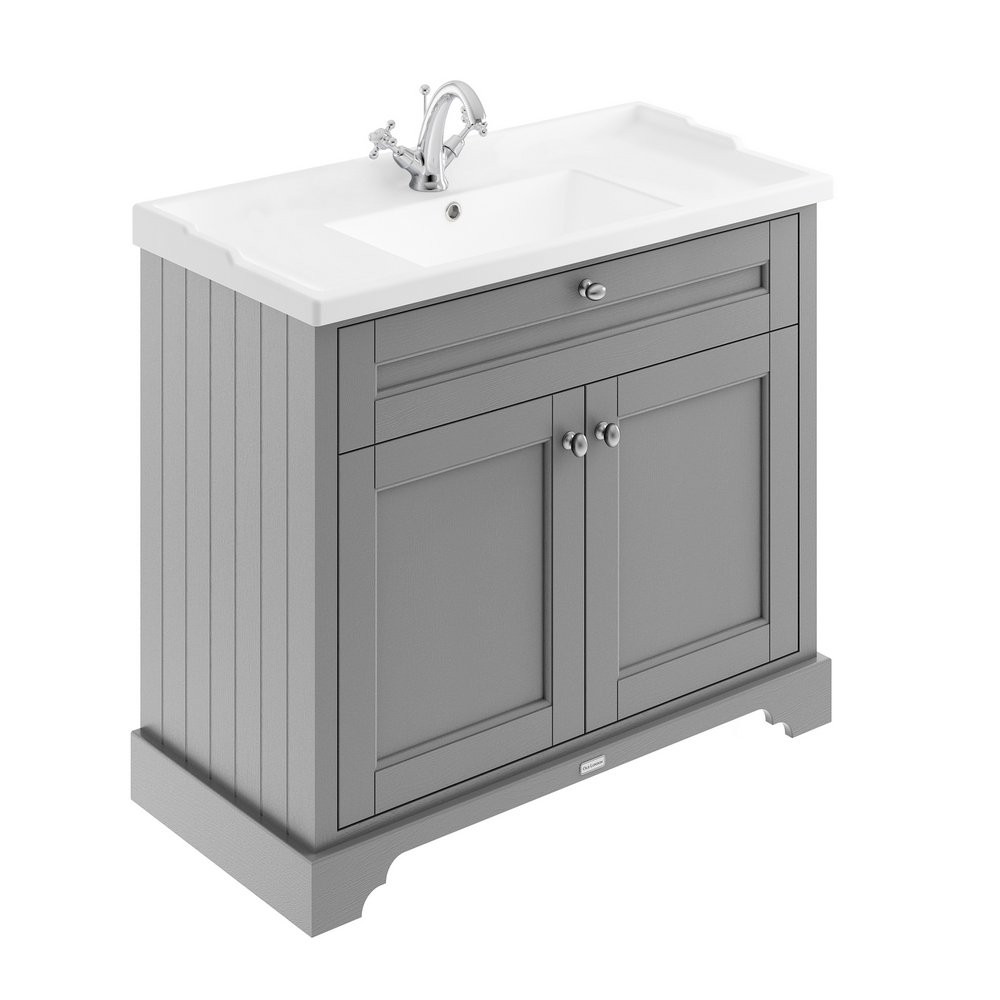 Hudson Reed Old London 1000mm Cabinet and Ceramic Basin 1TH Storm Grey