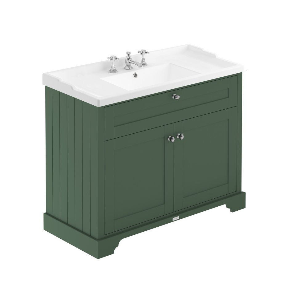 Hudson Reed Old London 1000mm Cabinet and Ceramic Basin 3TH Hunter Green