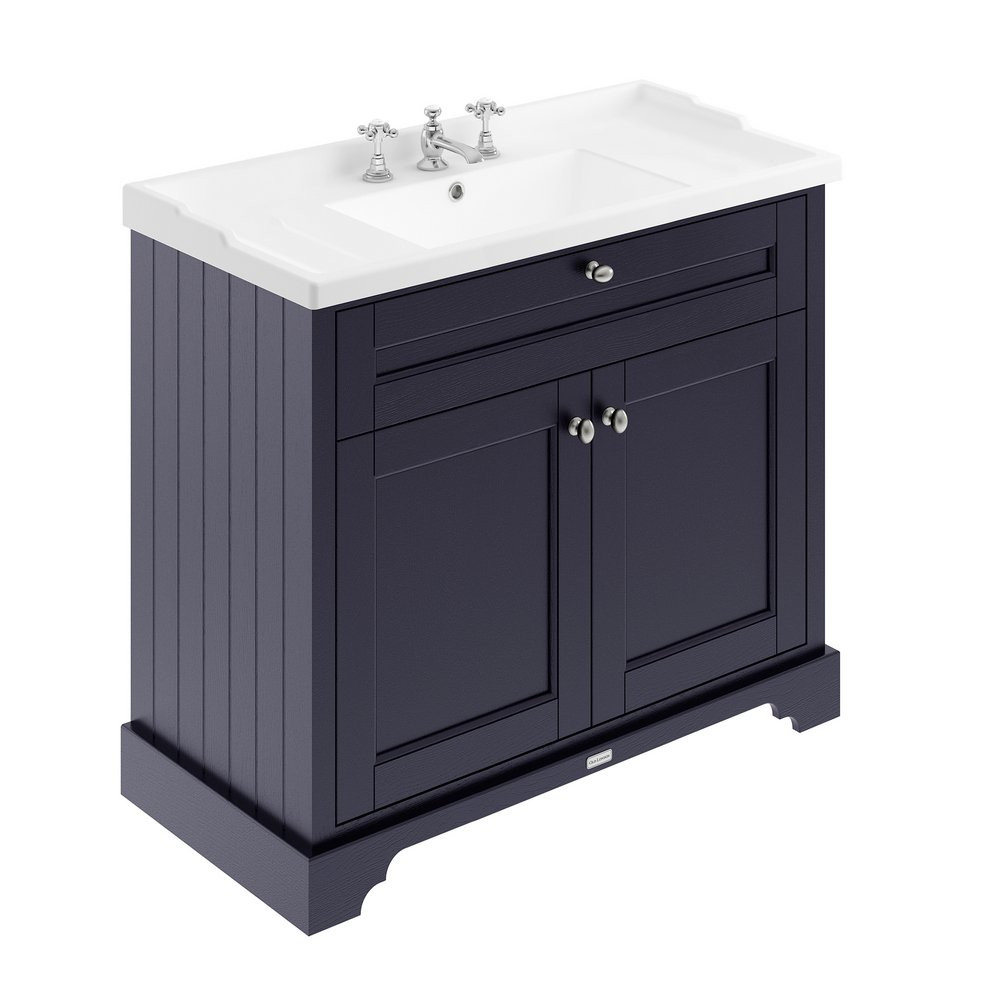 Hudson Reed Old London 1000mm Cabinet and Ceramic Basin 3TH Twilight Blue