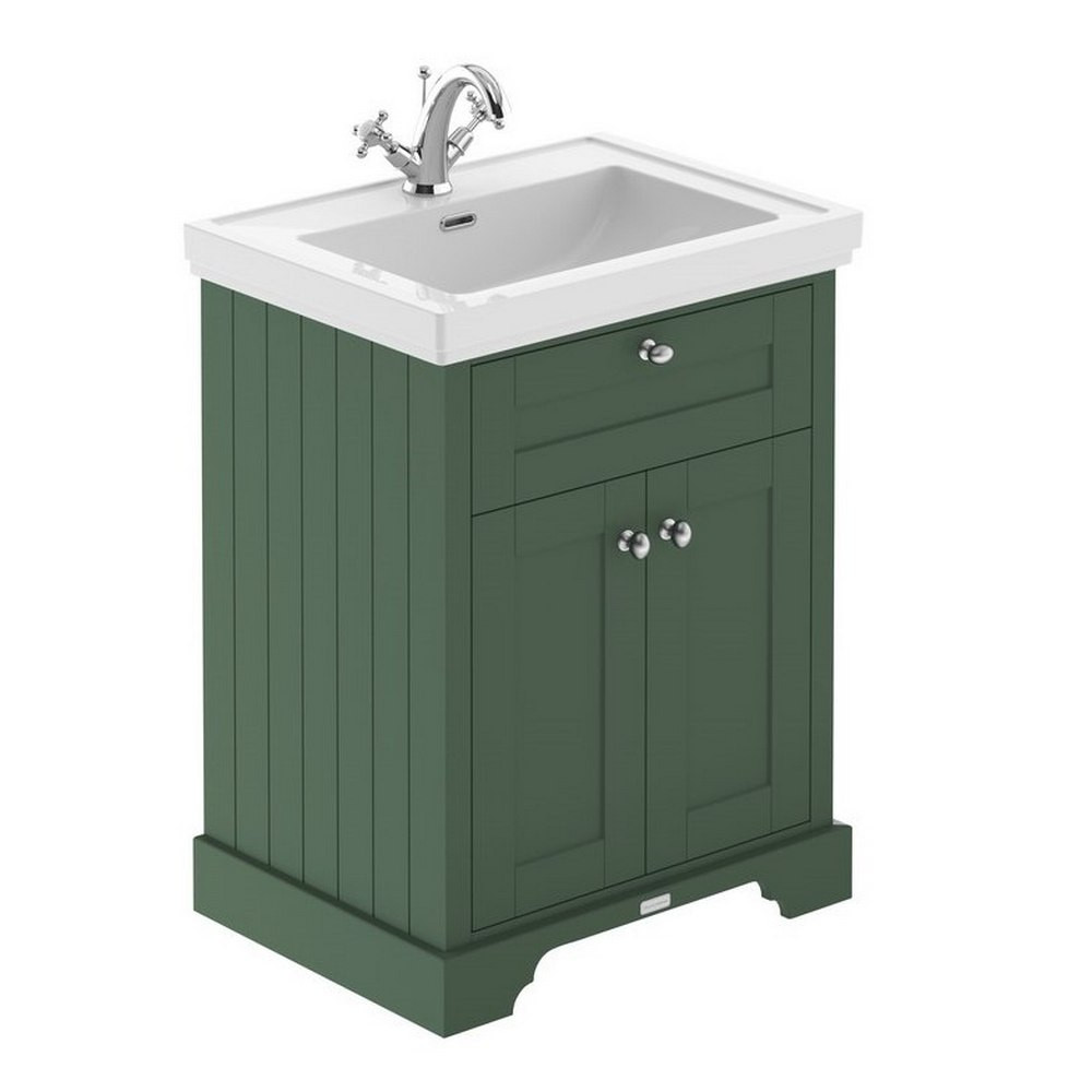 Hudson Reed Old London 1TH 600mm Hunter Green Vanity Unit and Fireclay Basin (1)