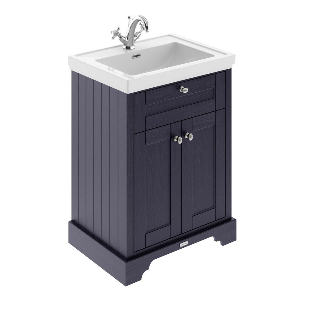 Hudson Reed Old London 1TH 600mm Twilight Blue Vanity Unit and Fireclay Basin (1)