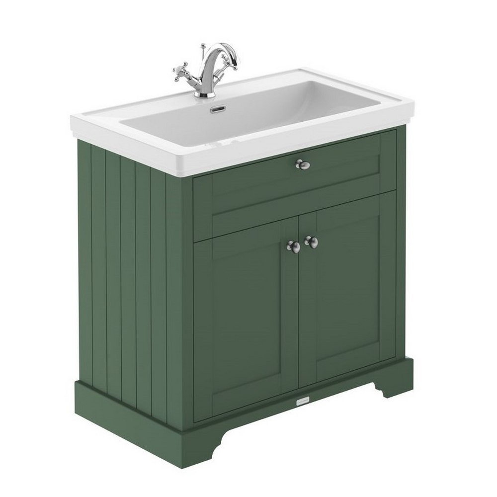 Hudson Reed Old London 1TH 800mm Hunter Green Vanity Unit and Fireclay Basin (1)