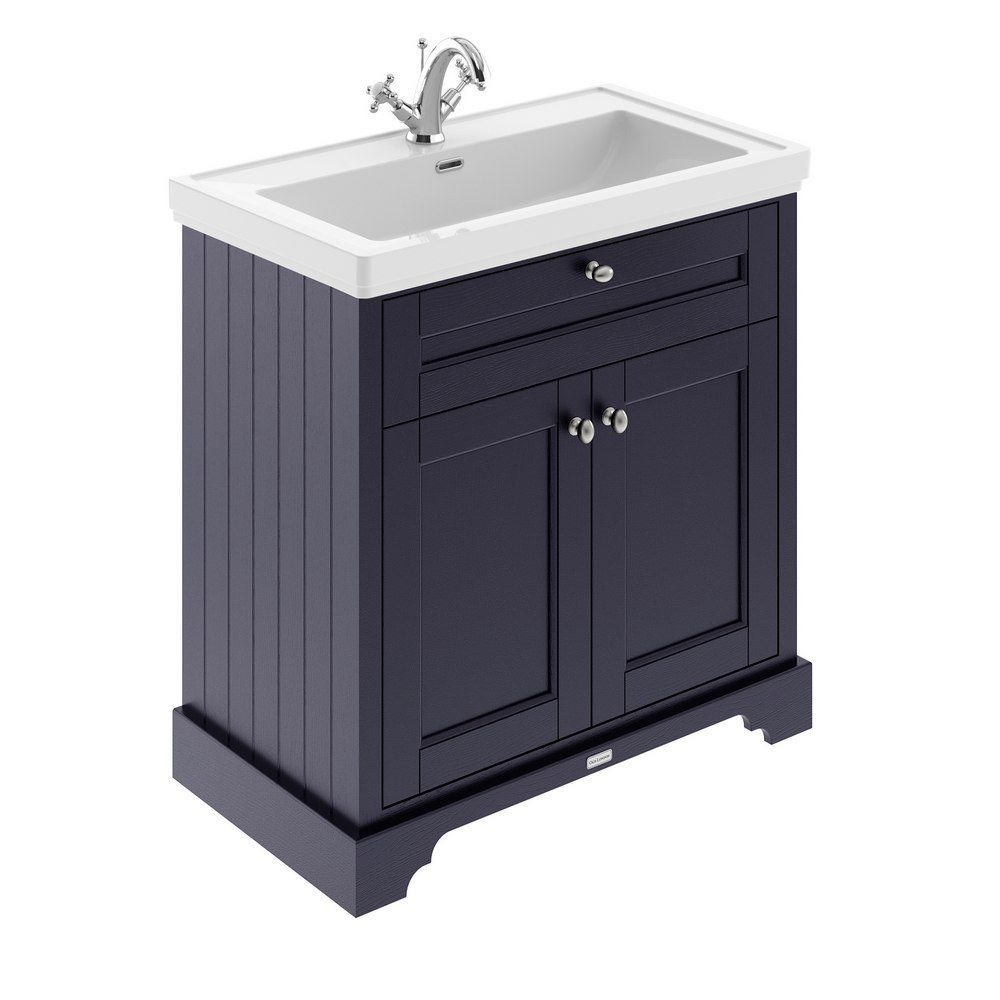 Hudson Reed Old London 1TH 800mm Twilight Blue Vanity Unit and Fireclay Basin (1)
