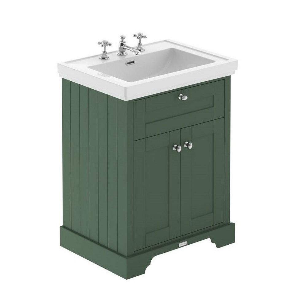 Hudson Reed Old London 3TH 600mm Hunter Green Vanity Unit and Fireclay Basin (1)
