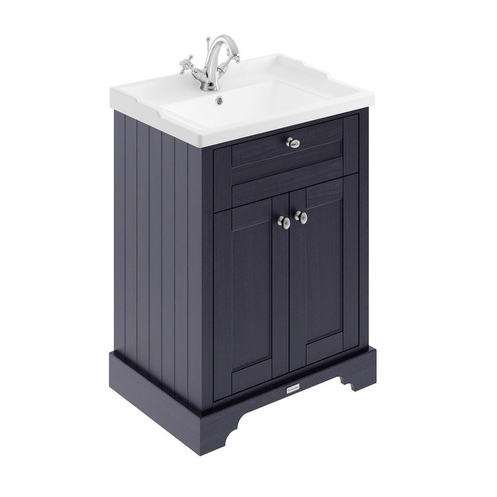 Hudson Reed Old London 600mm Cabinet and Ceramic Basin 1TH Twilight Blue