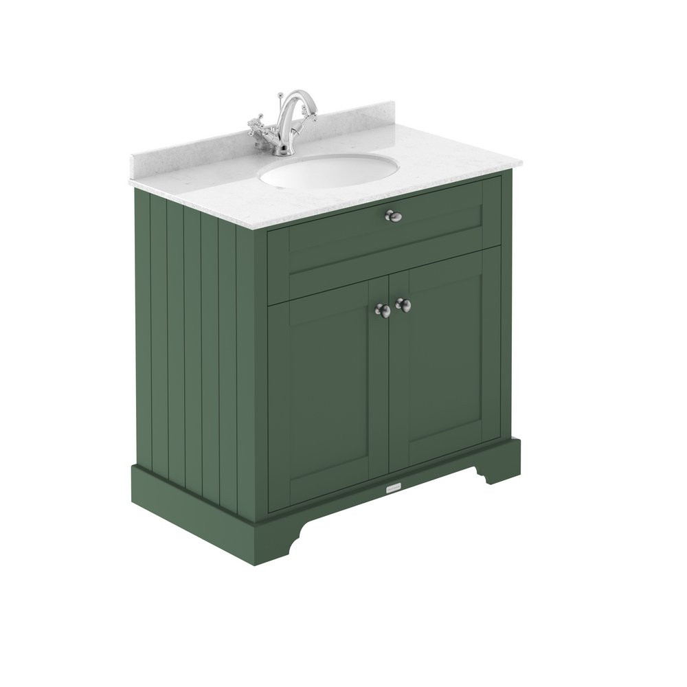 Hudson Reed Old London 800mm Basin Cabinet and Top Hunter Green