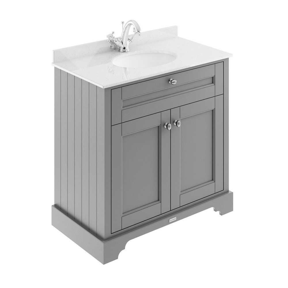 Hudson Reed Old London 800mm Basin Cabinet and Top Storm Grey