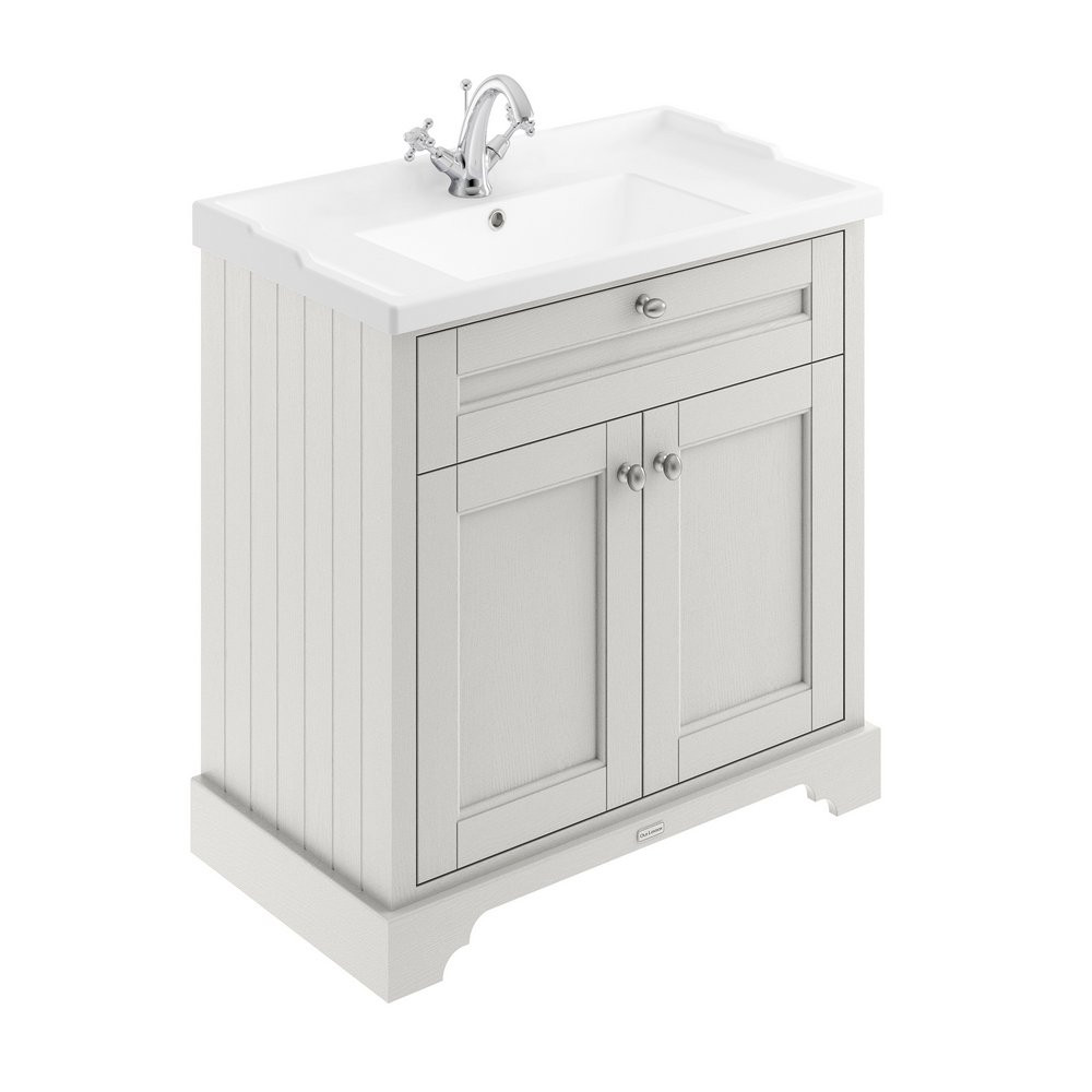 Hudson Reed Old London 800mm Cabinet and Ceramic Basin 1TH Timeless Sand