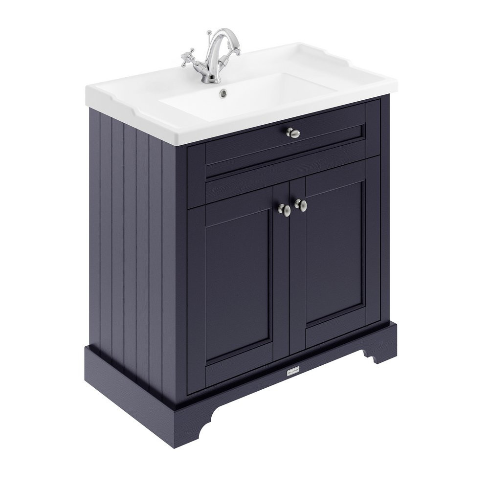 Hudson Reed Old London 800mm Cabinet and Ceramic Basin 1TH Twilight Blue