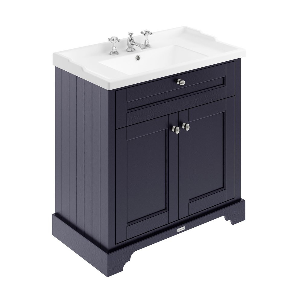 Hudson Reed Old London 800mm Cabinet and Ceramic Basin 3TH Twilight Blue