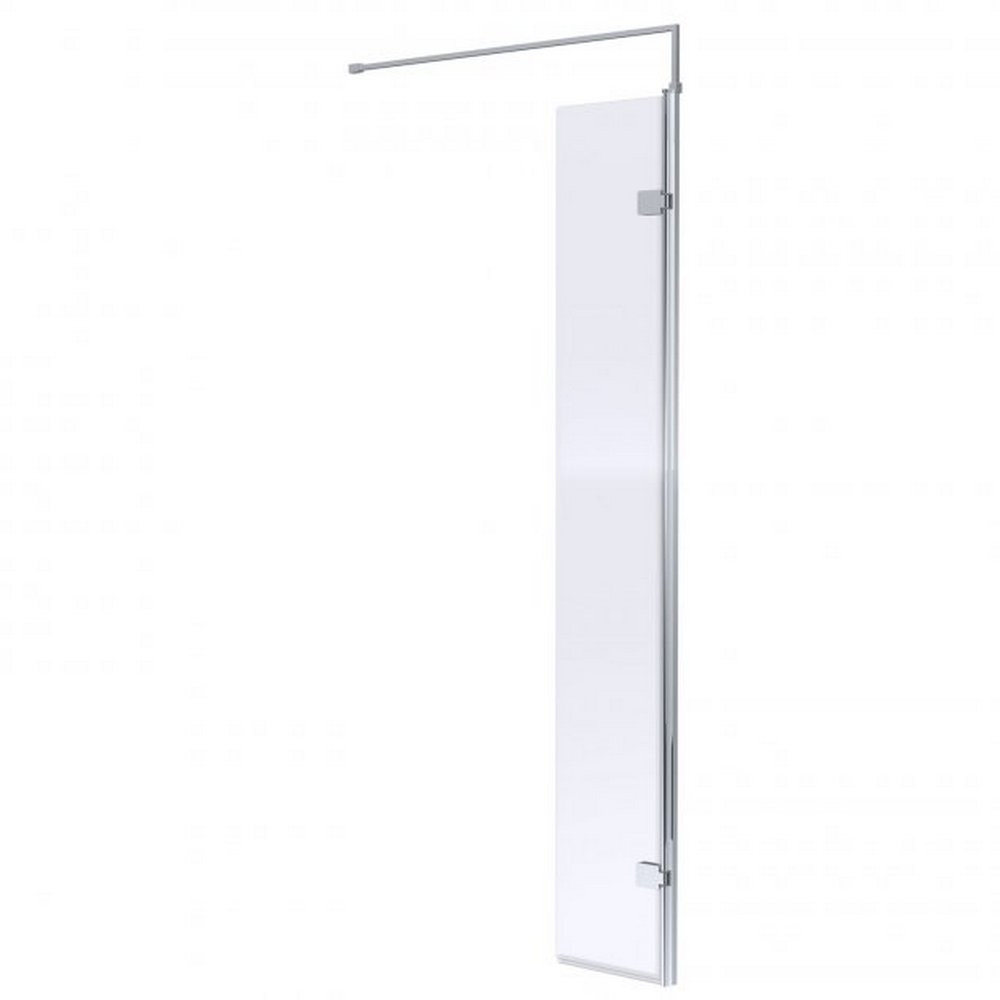 Hudson Reed Polished Chrome 300mm Wetroom Hinged Return Screen