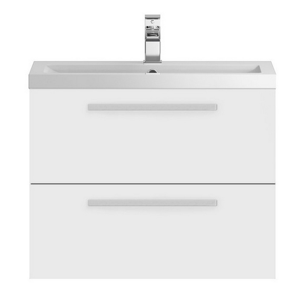 Hudson Reed Quartet Wall Hung 720mm Cabinet & Basin in White Gloss