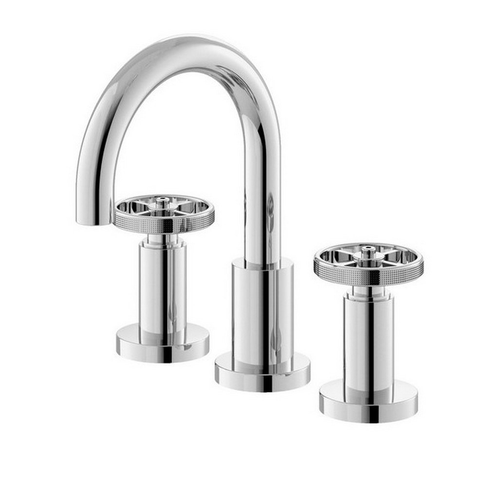 Hudson Reed Revolution Chrome 3TH Basin Mixer with Waste (1)