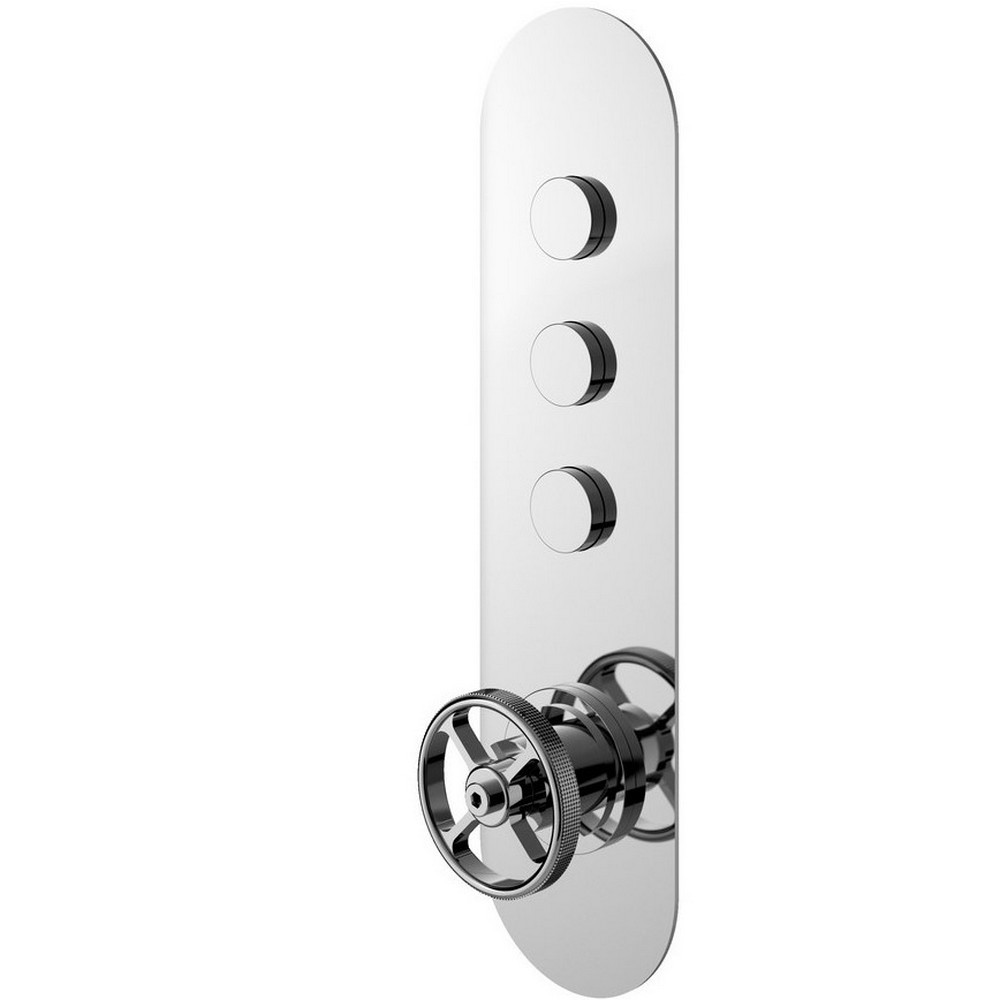 Hudson Reed Revolution Industrial Push Button Triple Outlet Shower Valve (1)