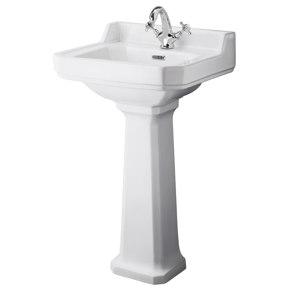 Hudson Reed Richmond 500mm Standard Height 1TH Basin & Pedestal (1)