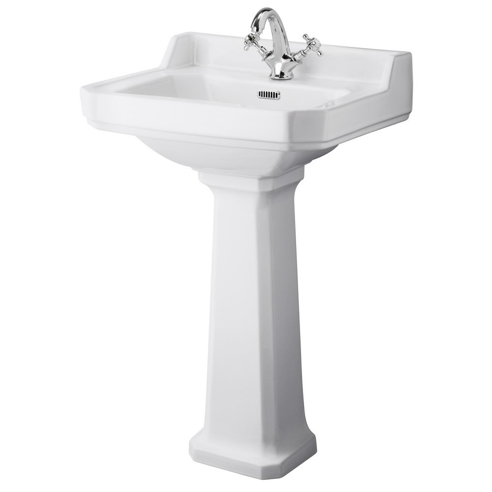 Hudson Reed Richmond 560mm Comfort Height 1TH Basin & Pedestal (1)