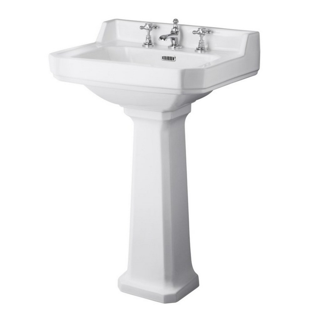 Hudson Reed Richmond 560mm Comfort Height 3TH Basin & Pedestal (1)