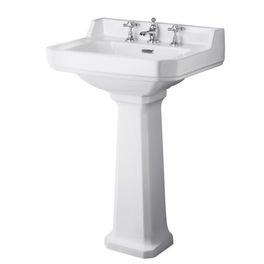 Hudson Reed Richmond 560mm Standard Height 3TH Basin & Pedestal (1)